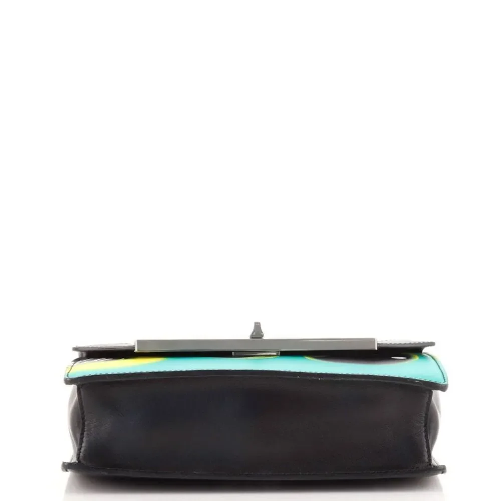 Prada Severine Chain Shoulder Bag Printed Leather Black, Print, Multicolor - Picture 5 of 10